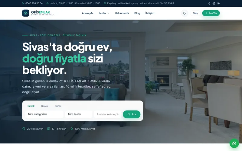 OFİS EMLAK Sivas — Gayrimenkul İlan Sitesi