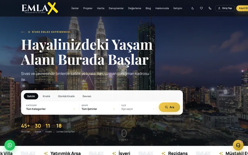 Sivas Emlax — Gayrimenkul İlan Portalı
